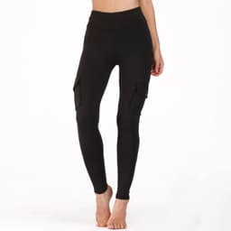 image-Women's Stretch Cropped Yoga Pants - Dark Gray High Waist