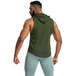 image-Hooded Basketball Wear Vest Men's Summer High Elastic Sleeveless Fitness Vest Mesh Breathable Sports Quick-Drying Vest