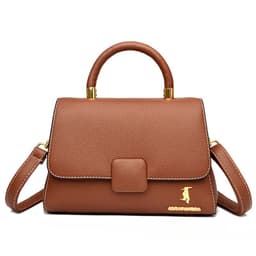 image-Genuine Leather Shoulder Bag - Brown Square