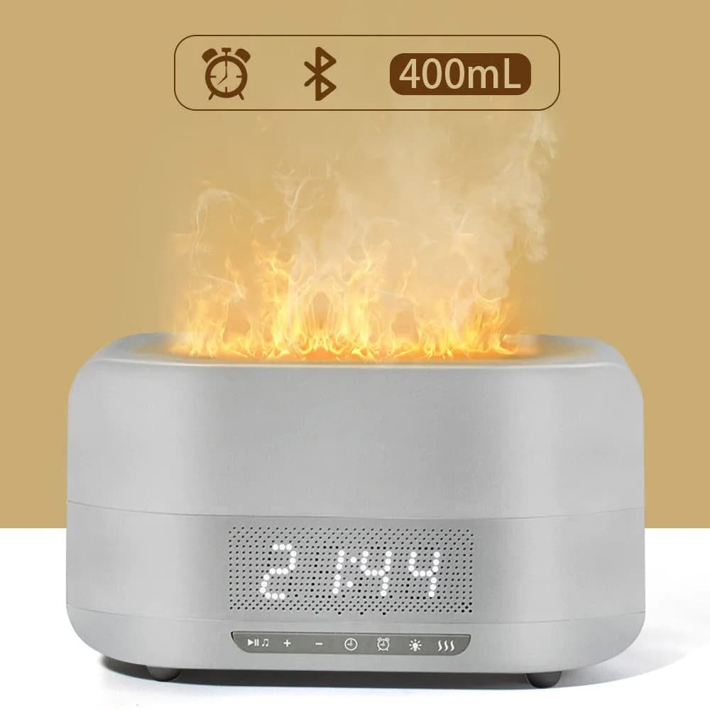 image-New Flame Humidifier Home Aroma Diffuser Bluetooth Speaker Simulation Flame Office Small Speaker Bedroom Atmosphere Light