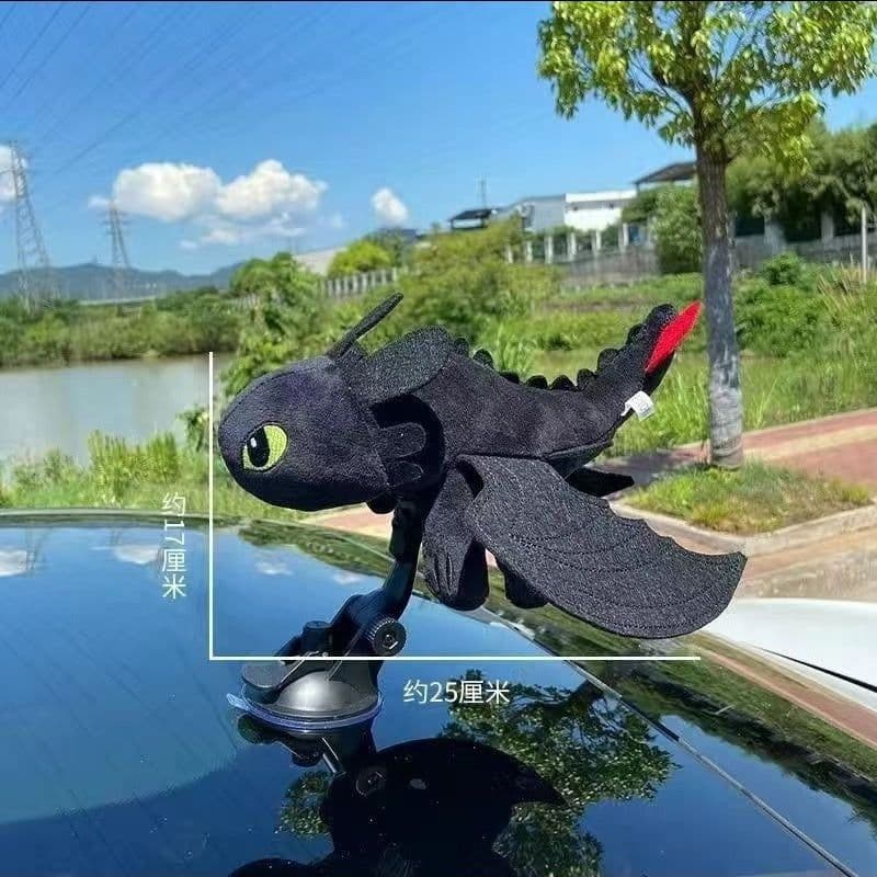 image-Toothless car roof plush toy suction cup