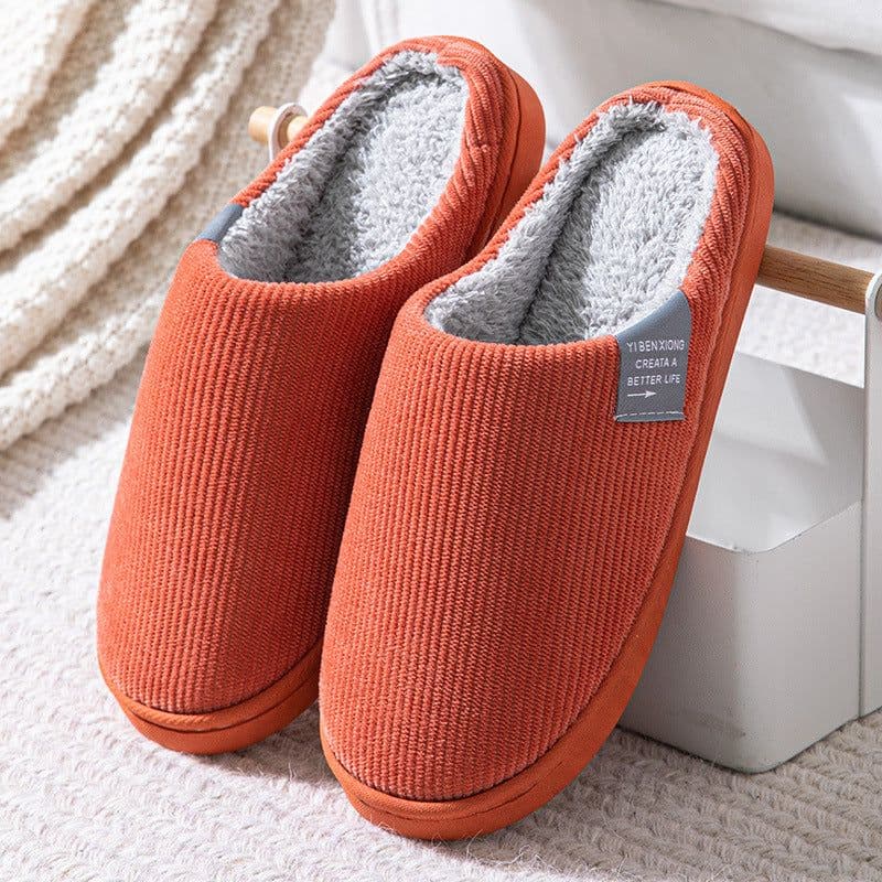 image-Unisex Thick-Soled Winter Cotton Slippers, Green, Size 38-39