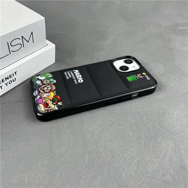 image-Game cotton-filled down jacket suitable for iPhone 13 mobile phone case Apple 14 promax cartoon 11 protective cover 12