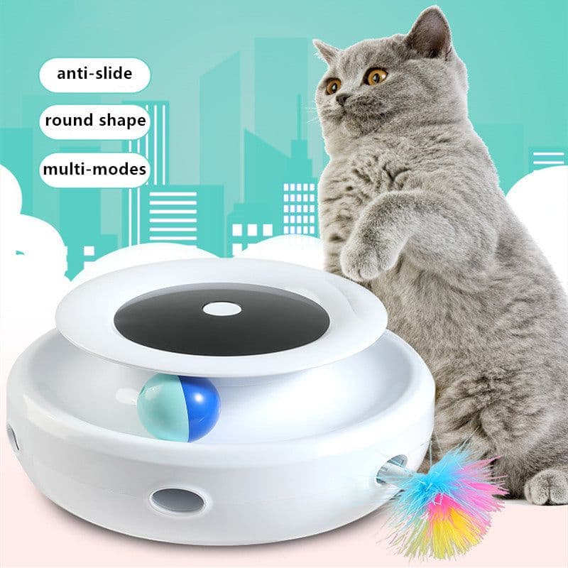 image-Funny Automatic Feather Cat Toy - Electric Self-Happling