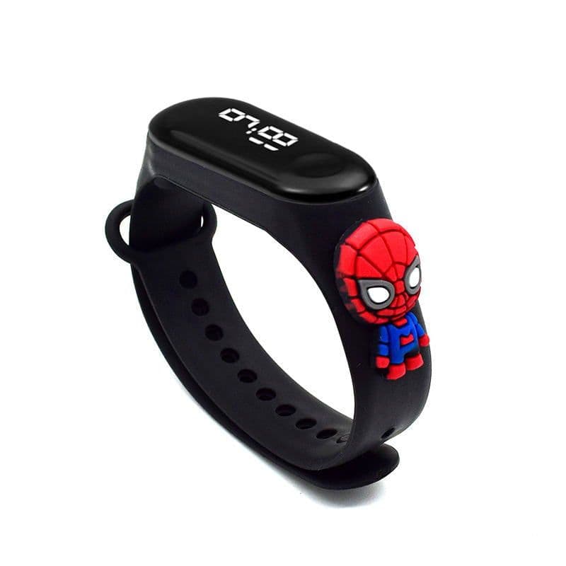 image-Best selling superman bracelet watch LED cartoon doll children's electronic watch student trend fashion swimming waterproof watch