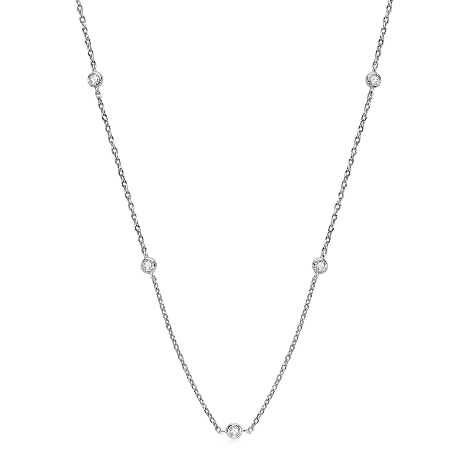 image-AINUOSHI Moissanite Necklace, 925 Silver, 0.3ct, European Style, 21-50cm