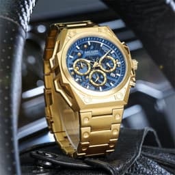 image-MEGIR 47mm Men's Sports Watch - Multi-Function Waterproof Silver Dial 50m
