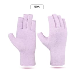 image-Cotton Polyester Half-Finger Cycling Gloves Grey L