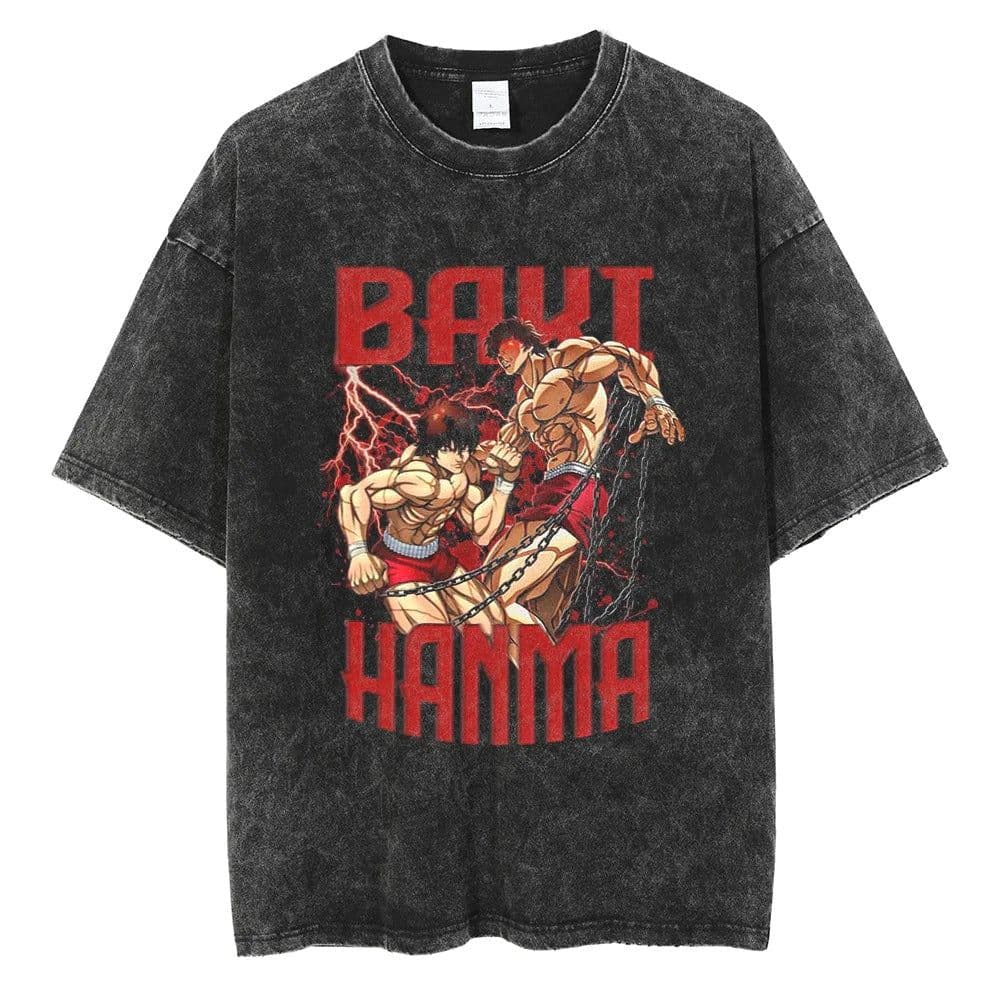 image-Black Cartoon T-Shirt, Breathable, XXXL, Loose Fit, Men's