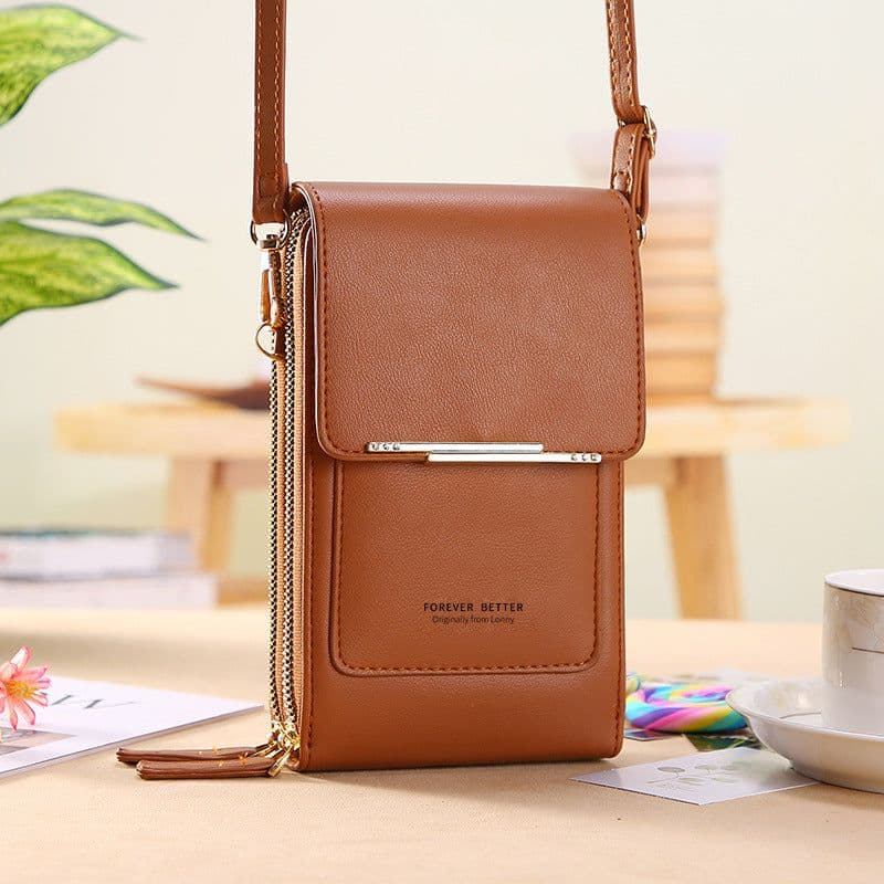 image-2022 new touch screen mobile phone bag female small oblique cute mobile phone small bag fashion wallet vertical section