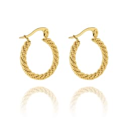 image-Titanium Steel C-Shaped Earrings 18K Gold Plated