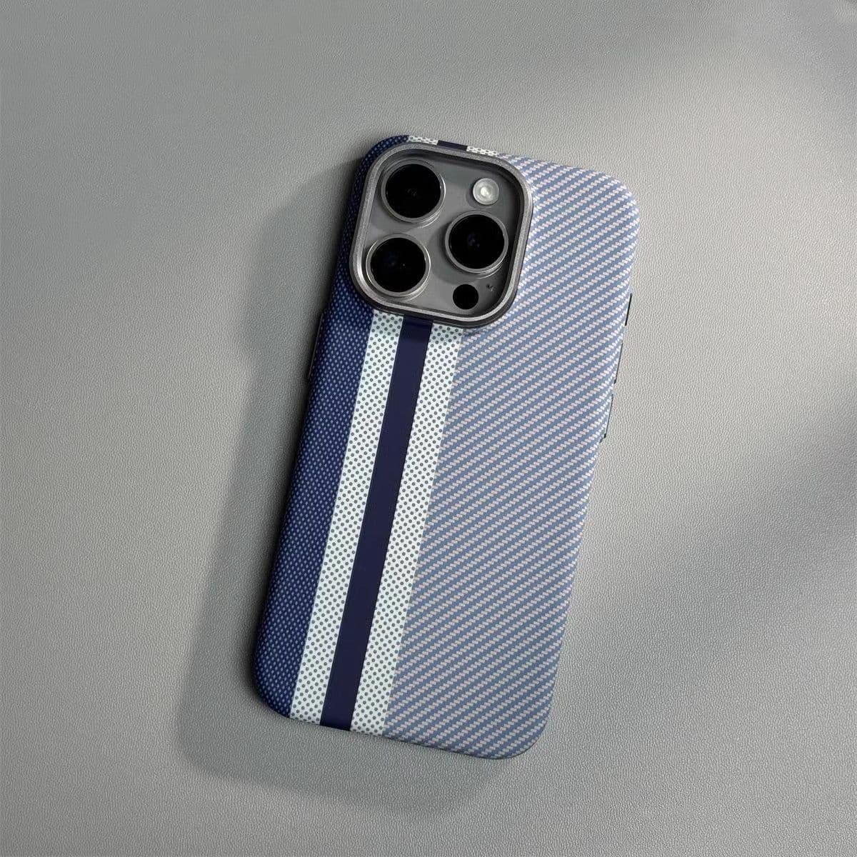 image-Suitable iPhone 15 Pro Max Kevlar Case - Carbon Fiber Pattern