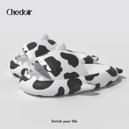 image-Late Time Cow Shark Slippers - White Size 44/45