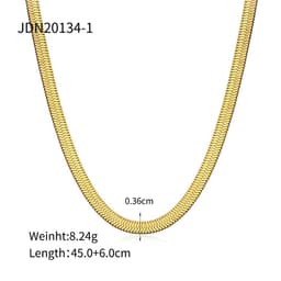 image-Stainless Steel Snake Bone Chain Necklace - Gold
