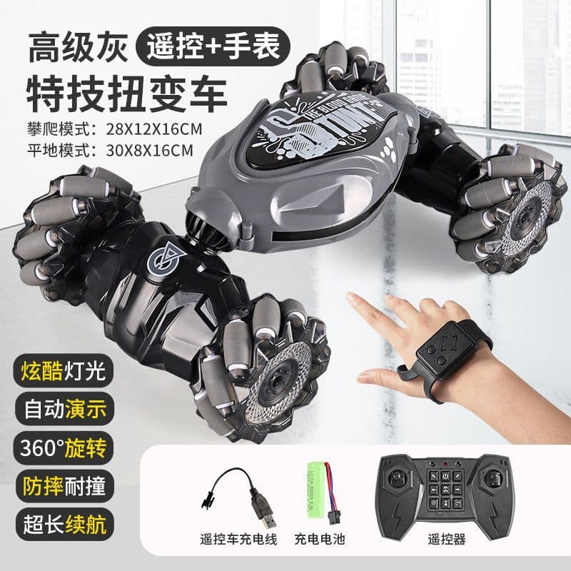 image-Cross-border new mini twisting light music off-road high-speed double-sided stunt remote control car children's toys wholesale