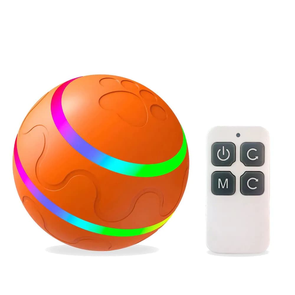 image-DICWAY Automatic Electric Dog Toy - Orange Silica Gel Smart Ball