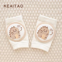 image-Cute baby knee pads for boys and girls crawling protective gear baby toddler anti-fall pure white sponge elbow pads summer thin