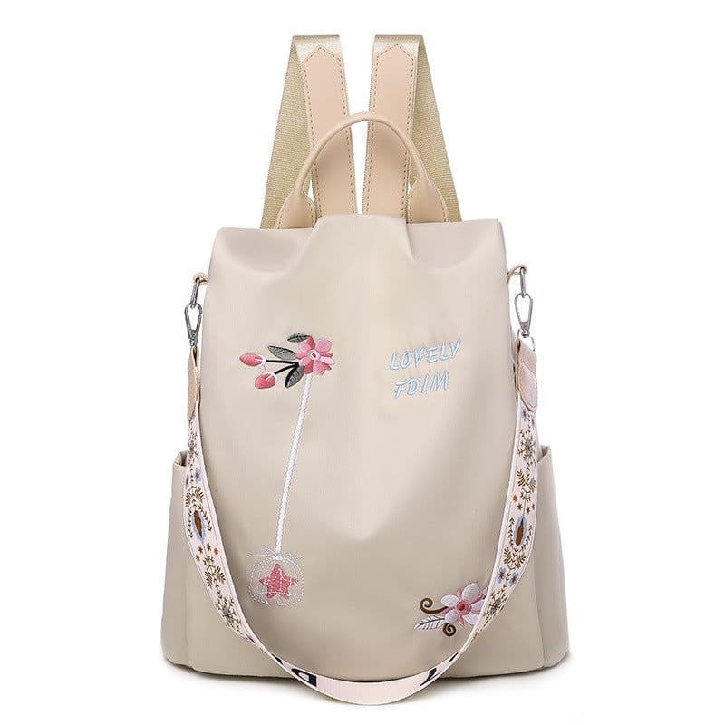 image-Ethnic style 3D embroidered backpack women's