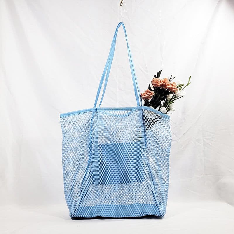 image-European Large Capacity Beach Tote Bag - Mesh