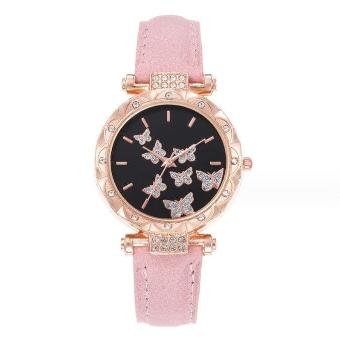 image-Douyin Women's Butterfly Digital Watch - Fashionable Simple