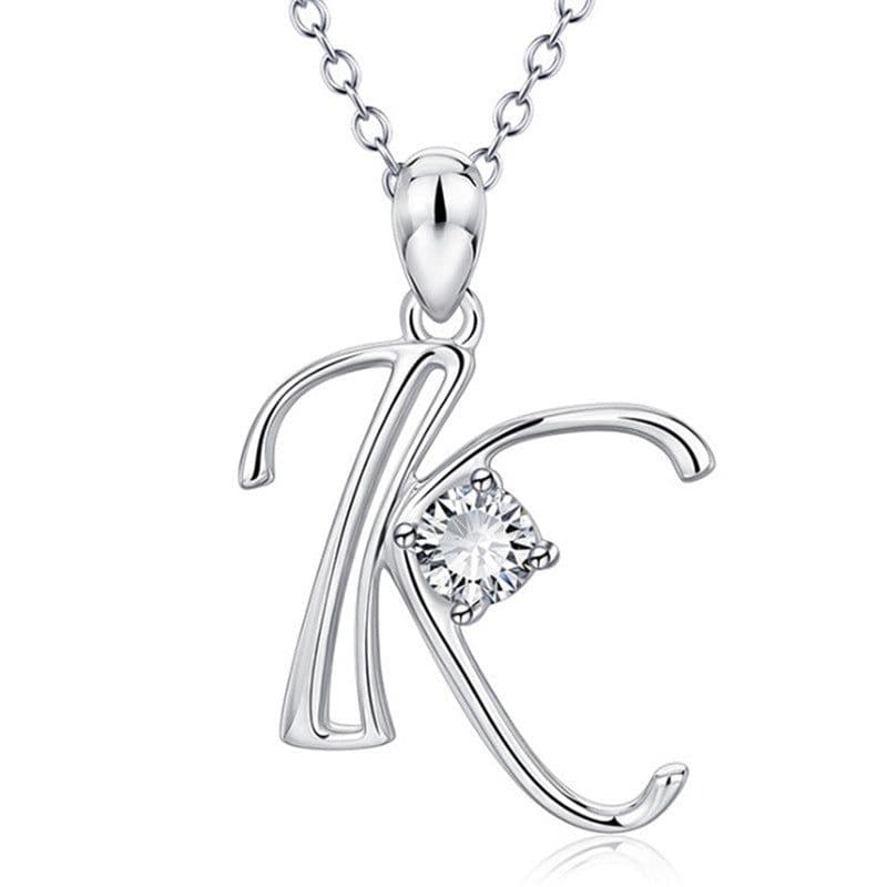 image-Baoshina Alphabet Diamond Pendant Necklace 26 Letters Jewelry Crossborder Supply