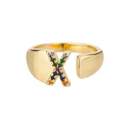 image-Retro Zirconia 26 Letter Adjustable Ring - Personalized Fashion Design
