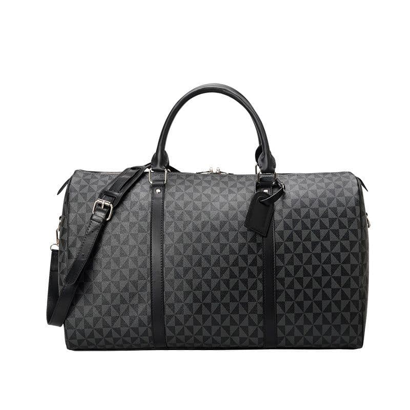 image-Women's Boston Travel Bag - Black PU Leather Weekender