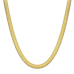 image-Stainless Steel Snake Bone Chain Necklace - Gold