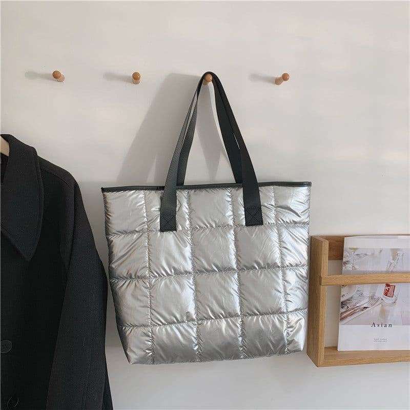 image-Foreign trade 2022 autumn and winter new bags women's fashion all-match space cotton clothing bag large-capacity shoulder bag tote bag tide