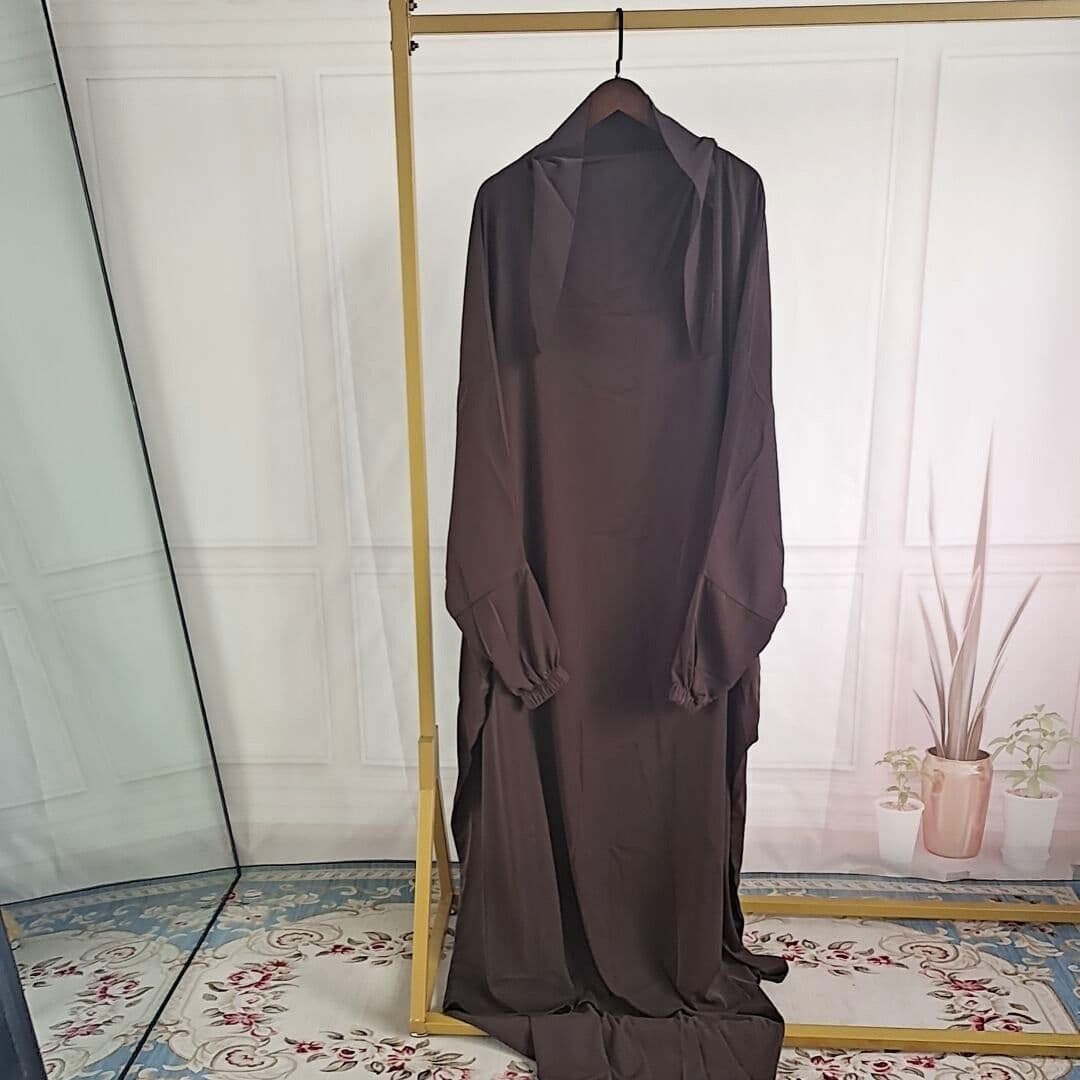 image-Women's Abaya Dress - Grey Long Sleeve One Size