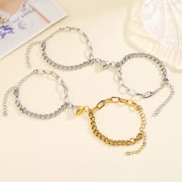 image-European & American Alloy Love Magnet Bracelet Pair - Jewelry Niche Design