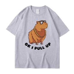 image-Cross-border independent station new summer cartoon cute Harajuku style printed cotton short-sleeved men's and women's T-shirt tops