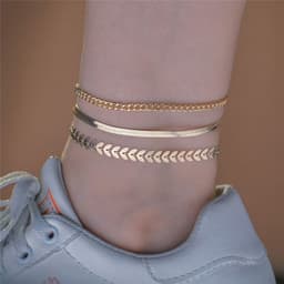 image-Lan Yi Hua Shi Anklet - Rhinestone Multilayer Women's