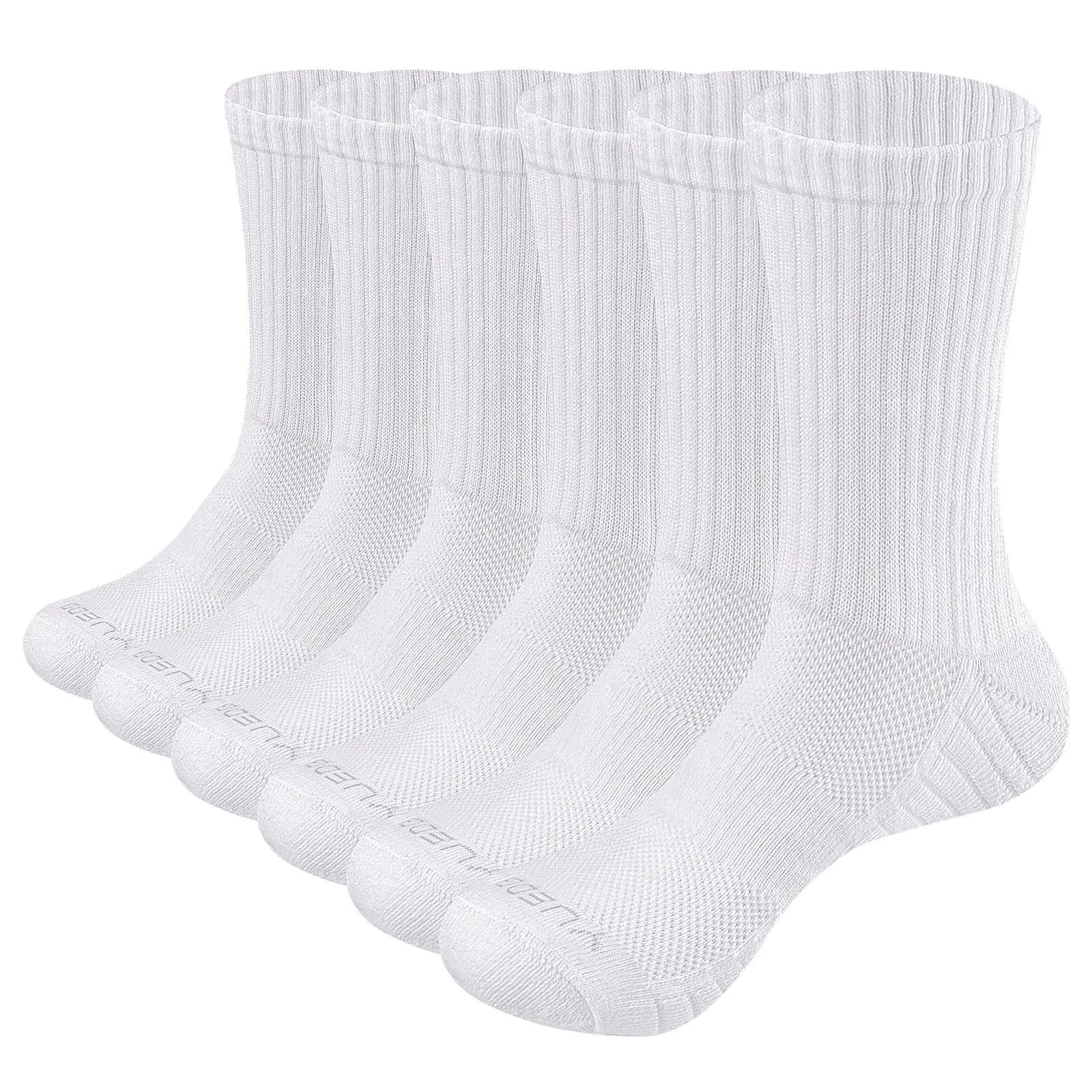 image-YUEDGE Combed Cotton Mid-Calf Sports Socks - Grey XXL