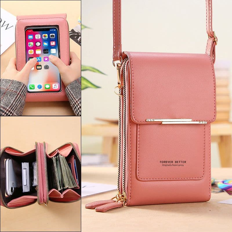 image-New-Blue PU Vertical Mobile Phone Bag, Small Cross-Body for Women