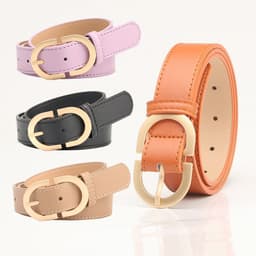 image-Trendy Red Imitation Leather Belt, Women's Corset Buckle 105cm Long