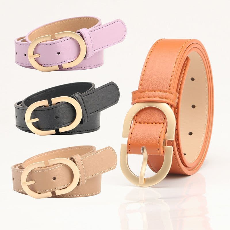 image-Trendy Red Imitation Leather Belt, Women's Corset Buckle 105cm Long