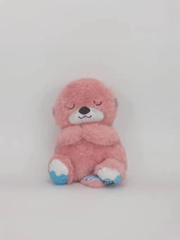 image-Cross-border new style breathing and luminous lullaby cute soothing bear sleeping soundly baby bear music doll
