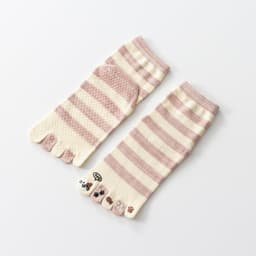 image-Five-Finger Yoga Socks - Cotton Non-Slip Striped Cat