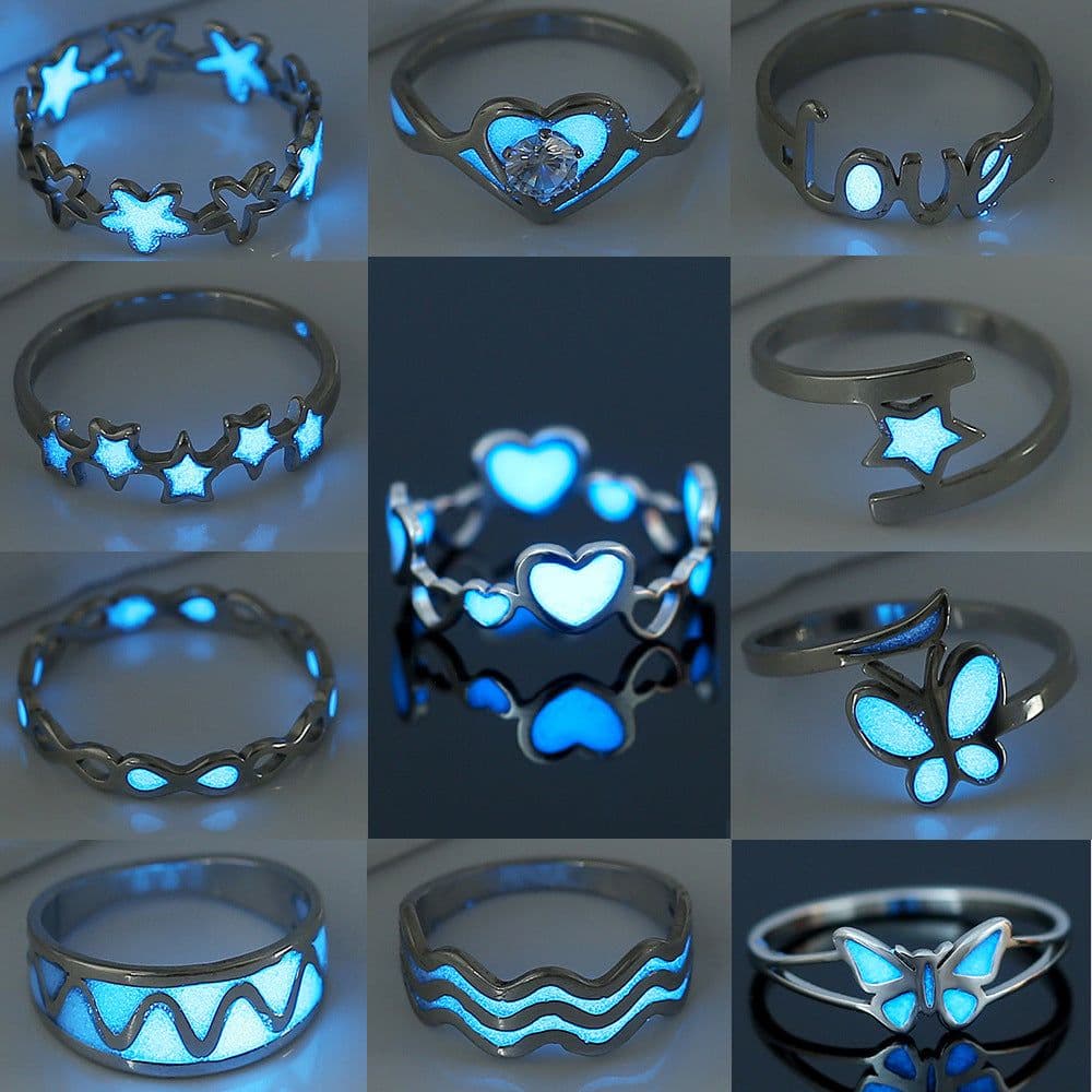 image-Nooxian Stainless Steel Ring - Blue Pentagram Size 8
