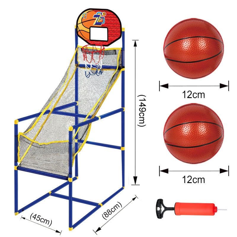 image-Kids' Portable Shooting Machine, Basketball Toy Indoor/Outdoor - Red, 1.49M Height