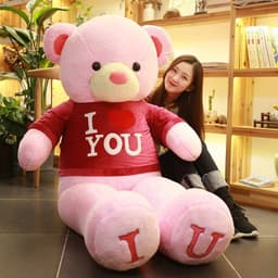 image-Oversized Plush Teddy Bear - Chocolate Ribbon 60cm