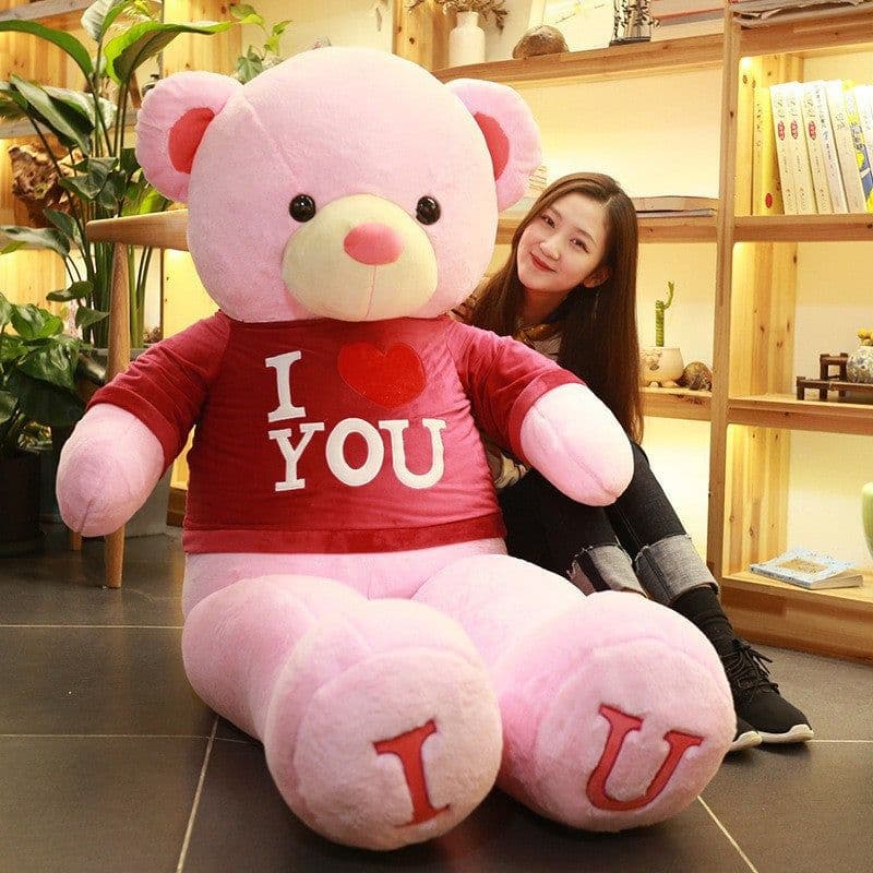 image-Oversized Plush Teddy Bear - Chocolate Ribbon 60cm