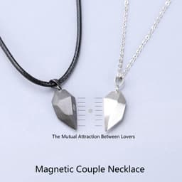 image-Longrui Love Magnet Couple Necklace - Black Heart