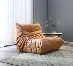 image-Ochao Yellow Velvet Lazy Sofa - Modern 66x50cm
