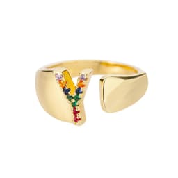 image-Retro Zirconia 26 Letter Adjustable Ring - Personalized Fashion Design