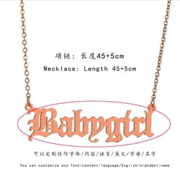 image-Hot-selling DIY customized stainless steel necklace English name number year tag clavicle chain pendant customized