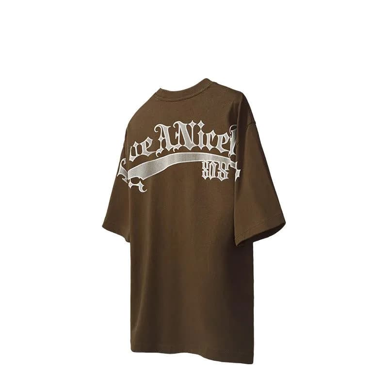 image-Inflation Men's T-Shirt 265g Gothic Letter Dark Grey