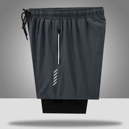 image-Men's Basketball Shorts - Grey Nylon Quick-Dry Loose