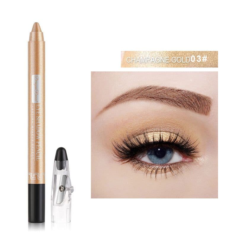 image-Cross-border eyeshadow pen, eyeliner, eyeshadow stick, eyeshadow silkworm pen, pearlescent eyeshadow pen with pencil sharpener, foaming pen